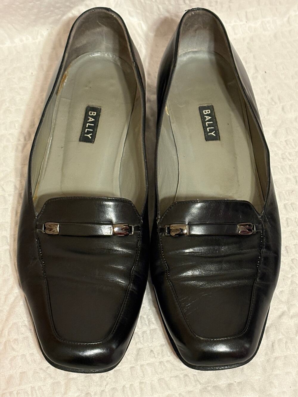 VTG Bally Talbala Italian Made Black Leather Loafers Flats Women’s Size 10